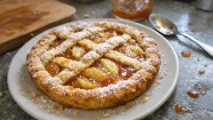 Crostata di mele e confettura di albicocche: frolla all’olio pronta in pochi minuti