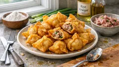 Wanton fritti fatti in casa: croccanti fuori e leggeri, con frittura a temperatura giusta