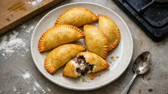 Calcioni marchigiani ricotta e cioccolato: mezze lune fragranti da forno