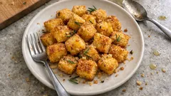 Patate sabbiose in padella: croccanti fuori, morbide dentro (con pangrattato e rosmarino)