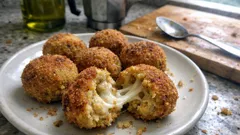 Polpette di ceci al forno con cuore filante di provola: croccanti e leggere
