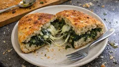 Focaccia ripiena alle erbette e provola: soffice, filante e perfetta anche da portare via